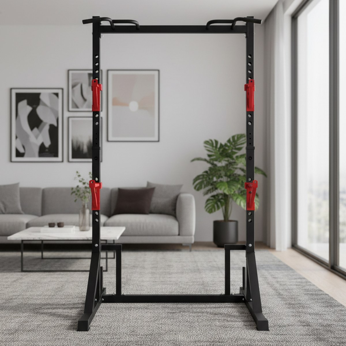 Squat Rack Power - Adjustable Power Rack with Pull Up