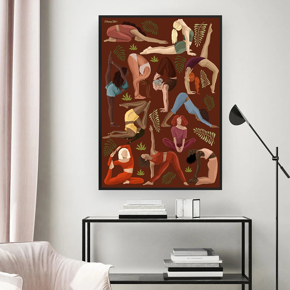 Vintage Yoga Moves Poster Canv - Home Gym York ulasan dan harga