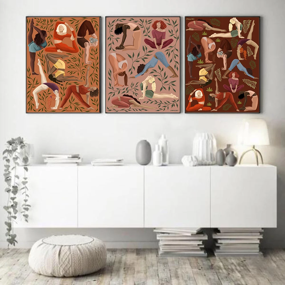 Vintage Yoga Moves Poster Canv - Home Gym York ulasan dan harga