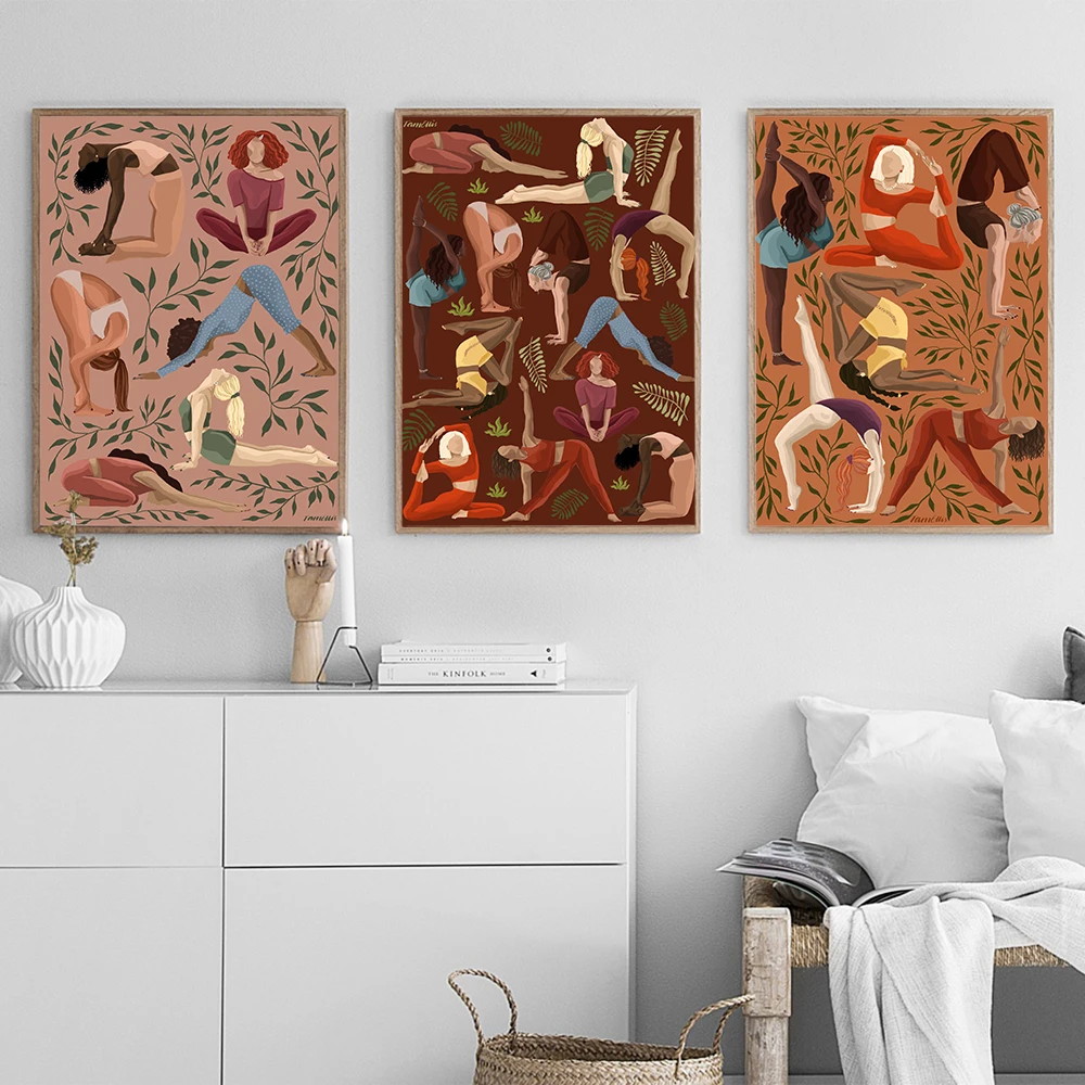 Vintage Yoga Moves Poster Canv - Home Gym York ulasan dan harga