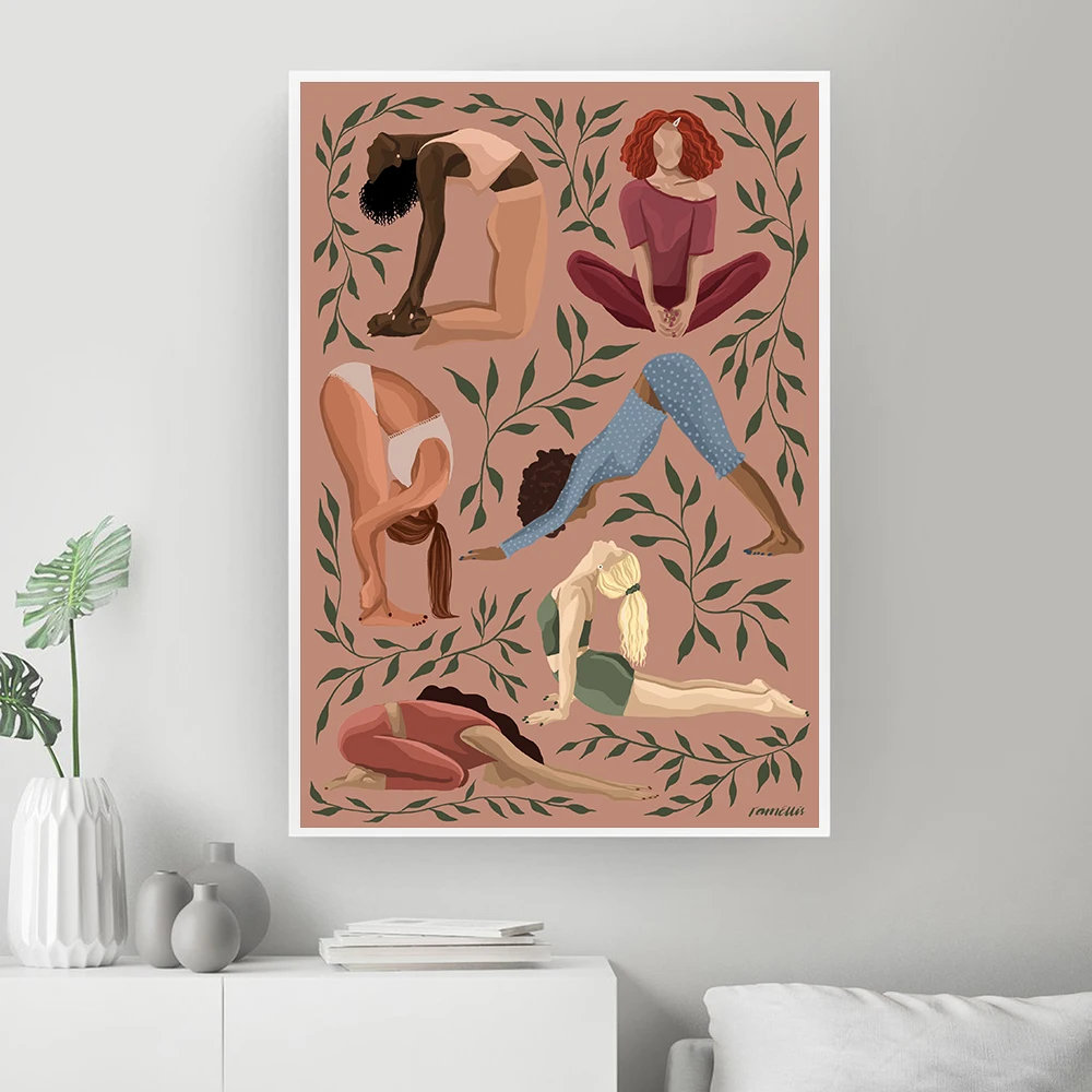 Vintage Yoga Moves Poster Canv - Home Gym York ulasan dan harga