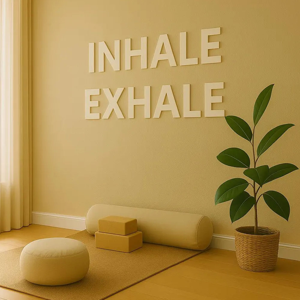INHALE EXHALE Wall Sign Yoga S - Home Gym Yoga Room ulasan dan harga
