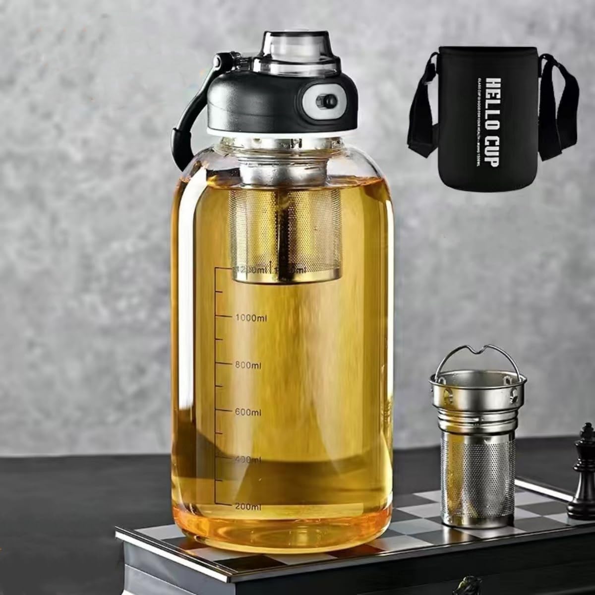 Glass Tea Tumbler with Infuser - Home Gym Kettler ulasan dan harga