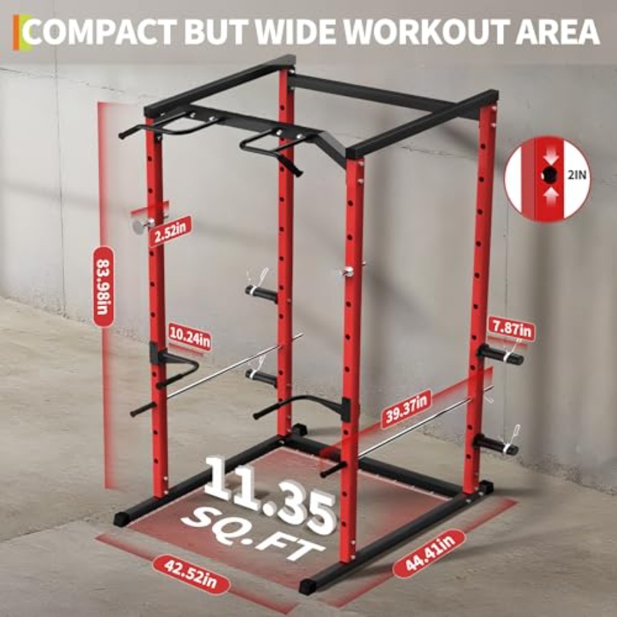 Heavy-Duty Power Cage with Pul - Squat Rack Power ulasan dan harga