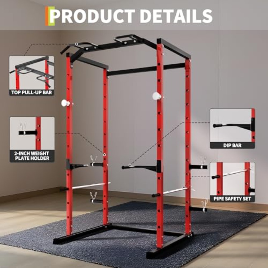 Heavy-Duty Power Cage with Pul - Squat Rack Power ulasan dan harga