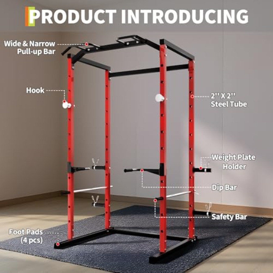 Heavy-Duty Power Cage with Pul - Squat Rack Power ulasan dan harga