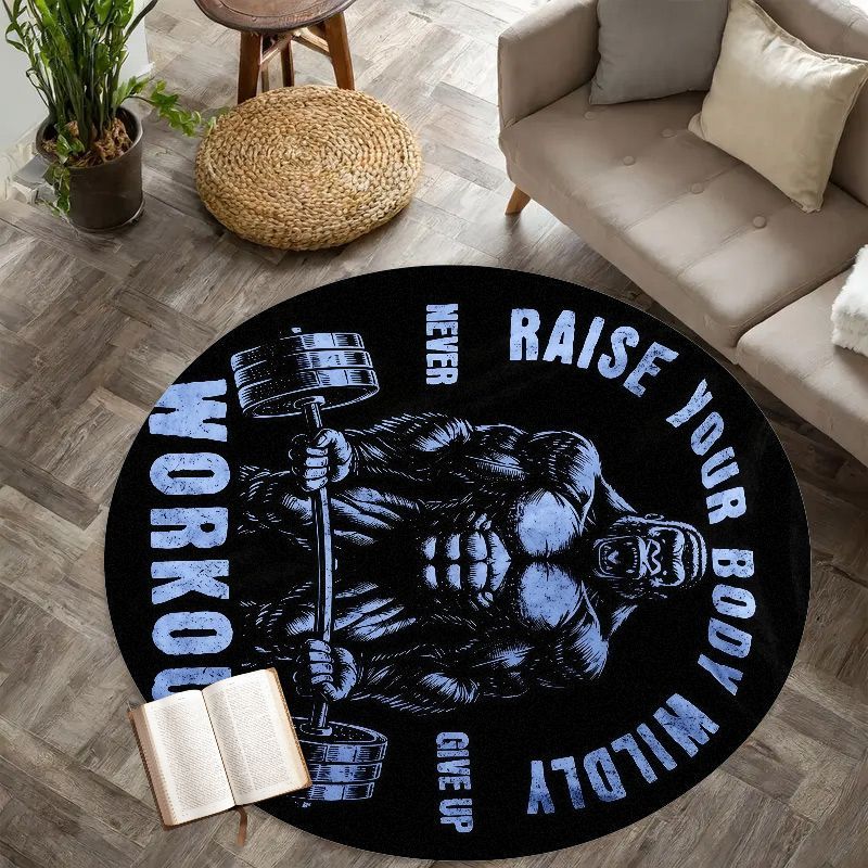 Muscle Man Workout Quote Round - Home Zone Gym ulasan dan harga