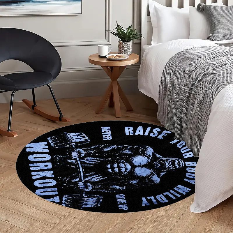 Muscle Man Workout Quote Round - Home Zone Gym ulasan dan harga