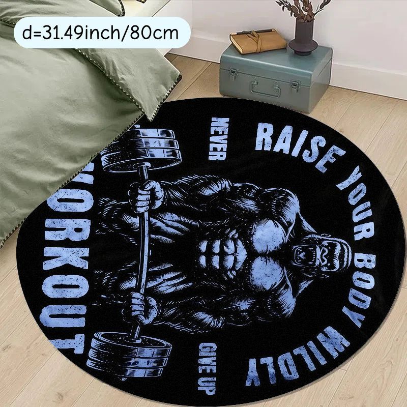 Muscle Man Workout Quote Round - Home Zone Gym ulasan dan harga