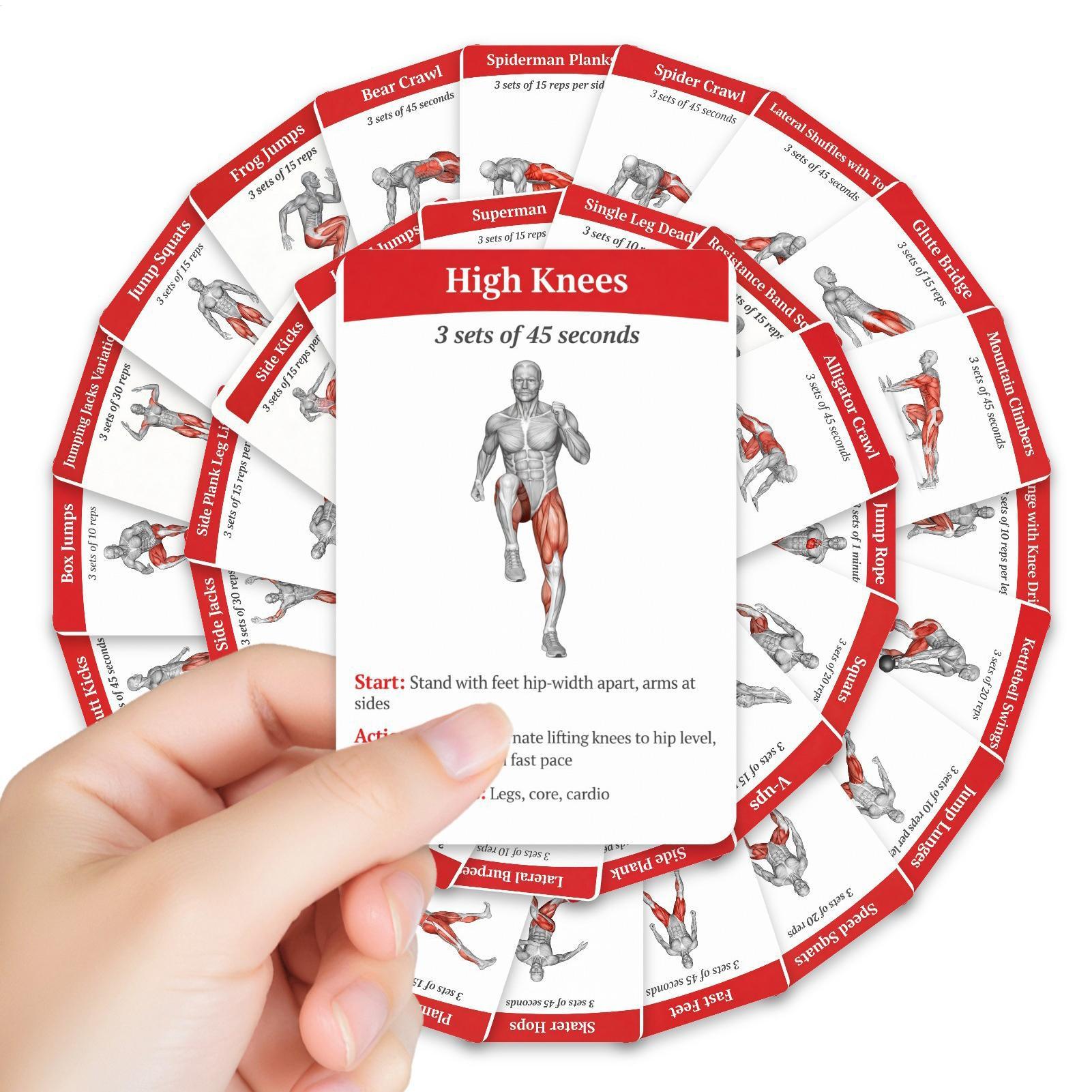 Workout Cards Deck 36 Pieces H - Home Gym Guide ulasan dan harga