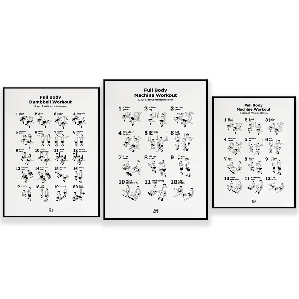 Dumbbell Workout Poster,Gym Po - Home Gym York ulasan dan harga
