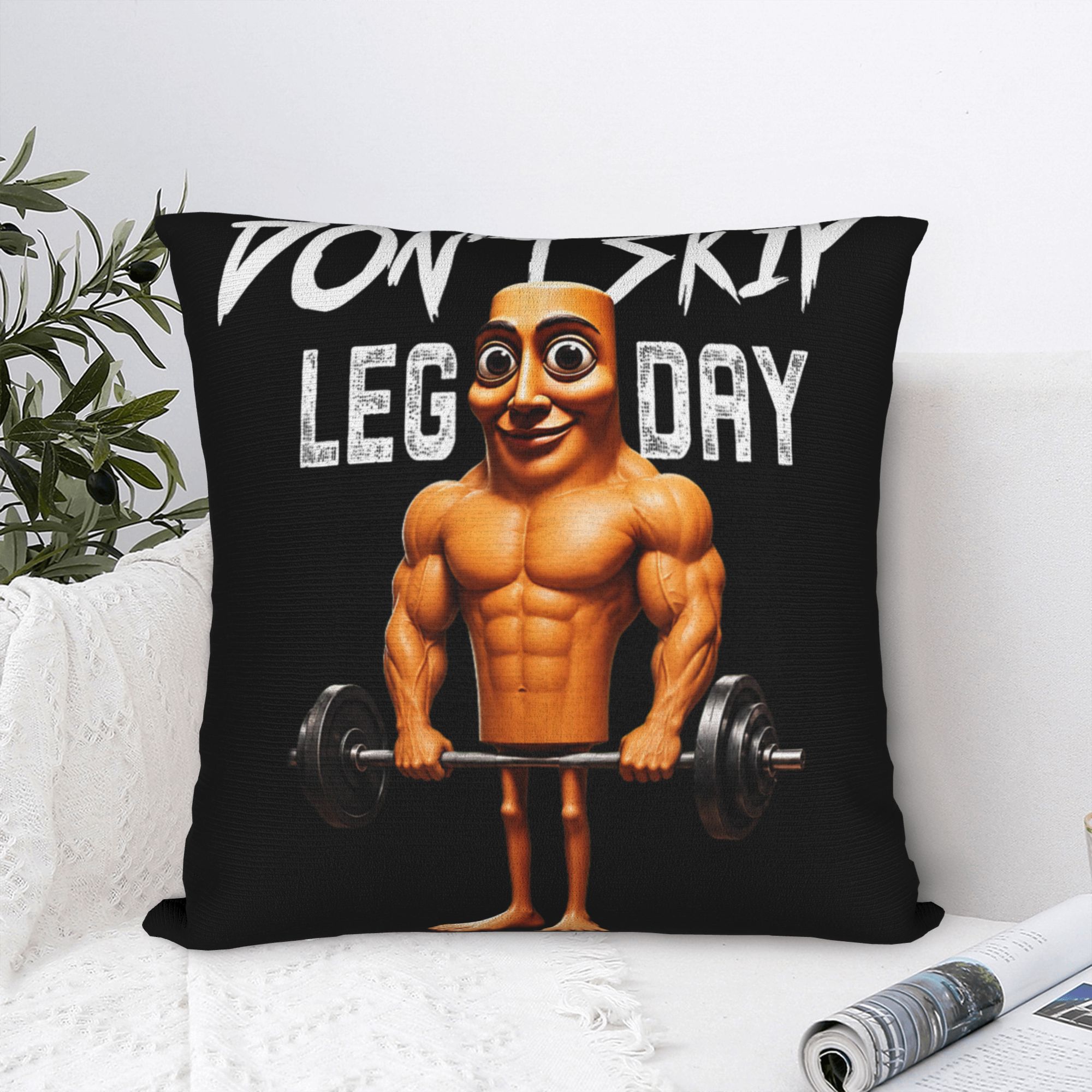 Pillow Case Don't Skip Leg Day - Home Gym Leg Day ulasan dan harga