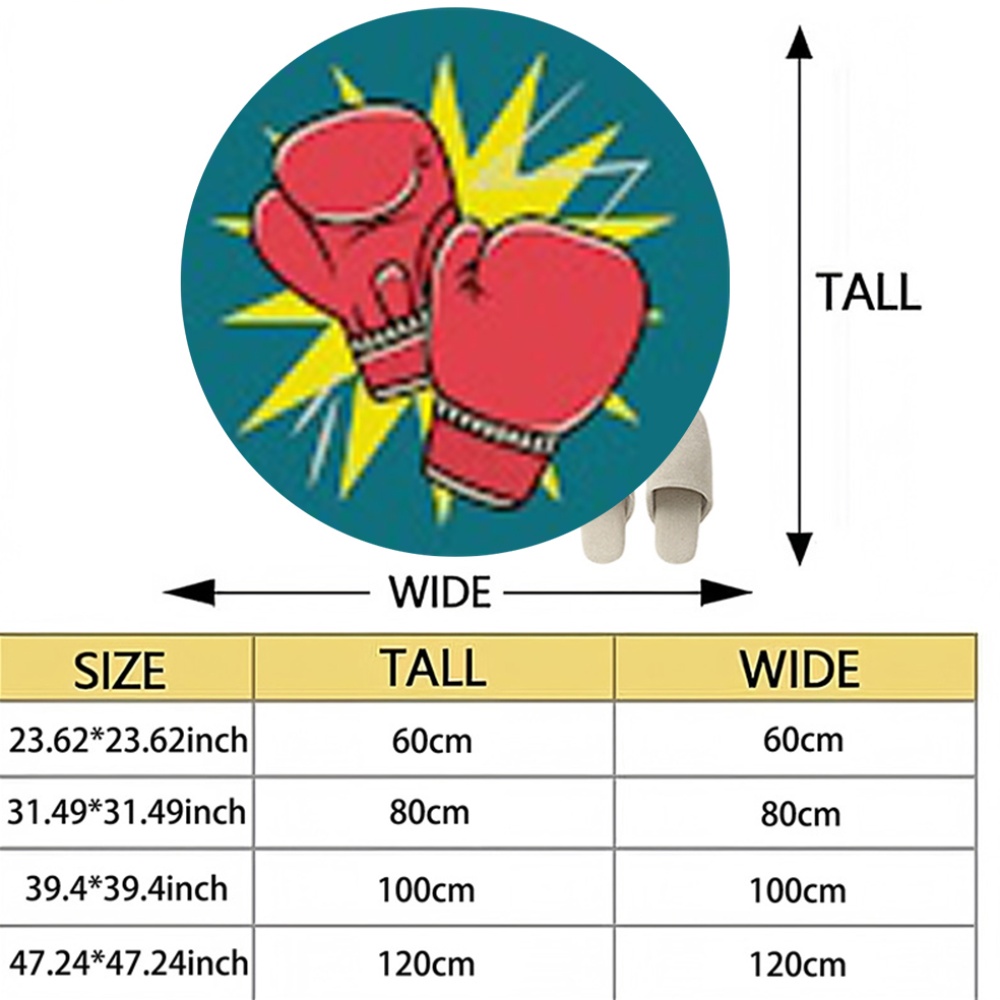 Comic Boxing Gloves Round Rug  - Home Zone Gym ulasan dan harga