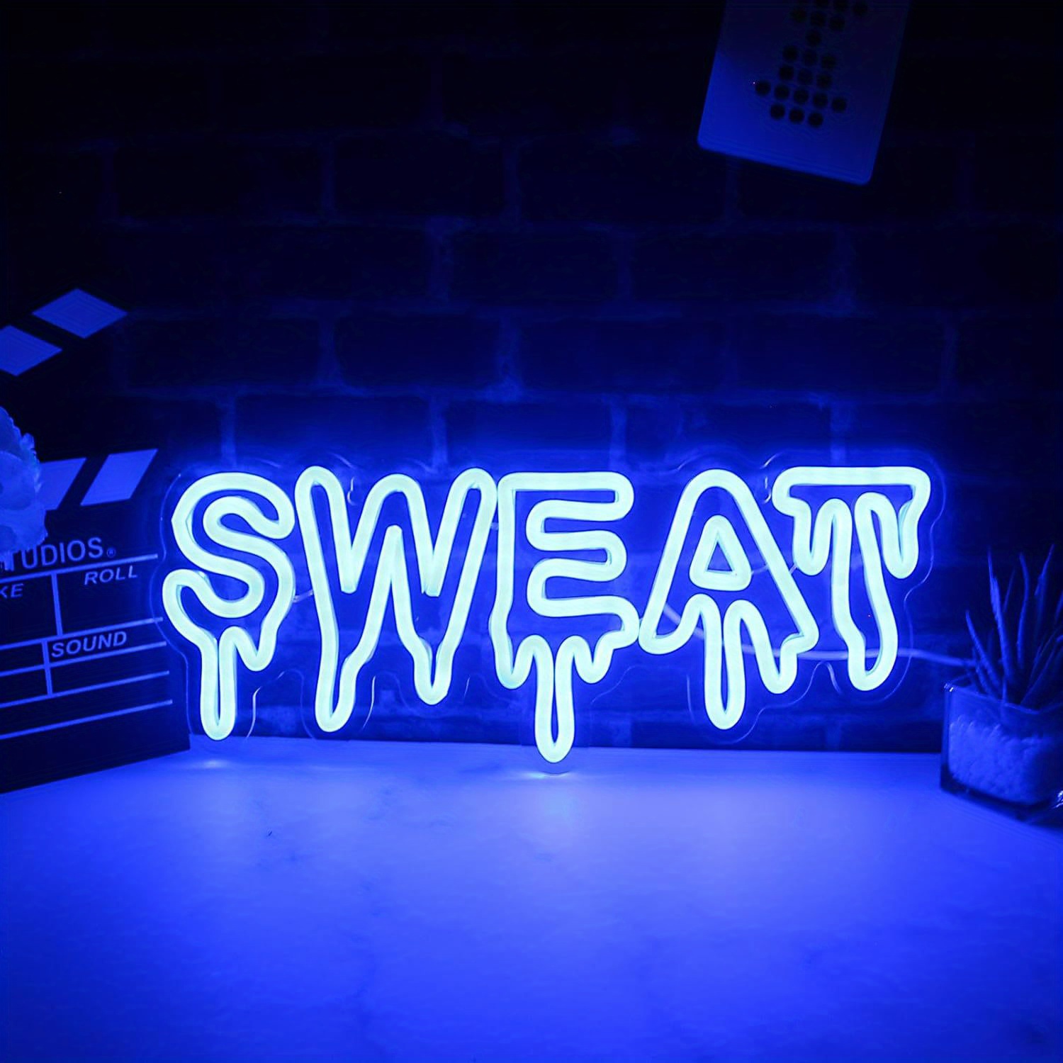 Sweat Blue Dripping LED Neon S - Home Zone Gym ulasan dan harga